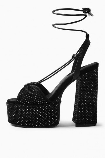 Topshop RAVE Black Stud Platform Shoes – glam platforms - flipped