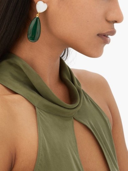 LIZZIE FORTUNATO Roumana malachite drop earrings ~ large green drops