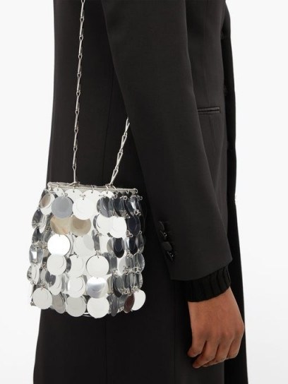 PACO RABANNE Sparkle 1966 small sequinned shoulder bag in silver / metallic luxe bags - flipped