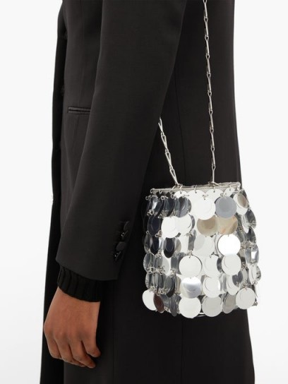 PACO RABANNE Sparkle 1966 small sequinned shoulder bag in silver / metallic luxe bags