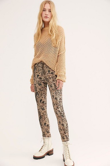 We The Free Raw High Rise Printed Jeggings in Two Faced Snakeskin – denim skinnies
