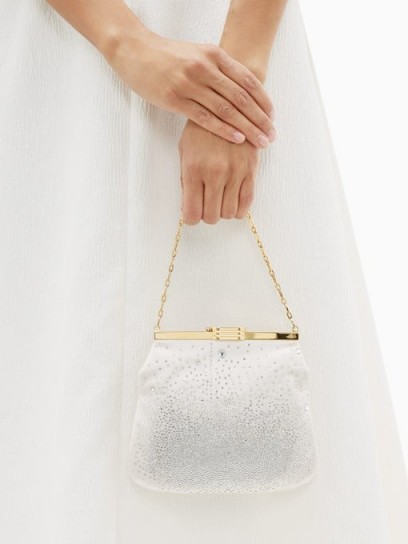 BIENEN-DAVIS 4AM crystal & satin clutch bag in pale pink | luxe occasion bags