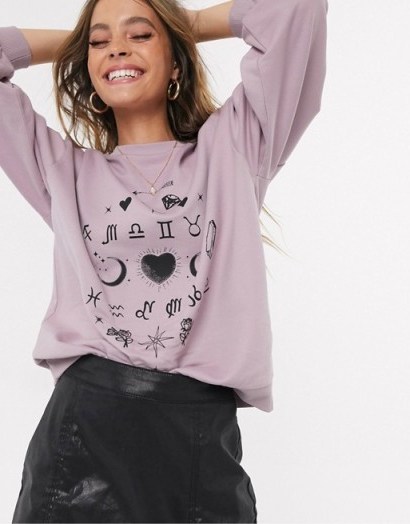 ASOS DESIGN Petite sweatshirt with solstice print - flipped