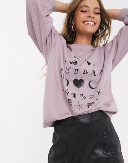 ASOS DESIGN Petite sweatshirt with solstice print