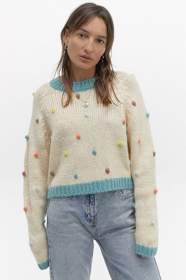 Kimchi Blue Candy Pop Jumper | textured bobble sweater - flipped