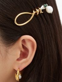 CHLOÉ Callie pearl-drop snake hair clip