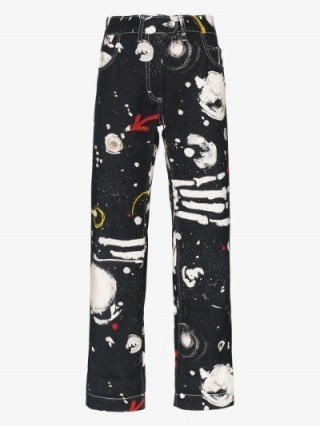 Charles Jeffrey Loverboy Asteroids Print Straight Leg Jeans in black - flipped