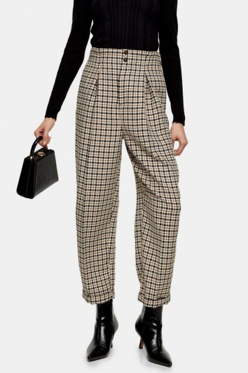 Topshop Check Ovoid Peg Trousers | checked pants - flipped