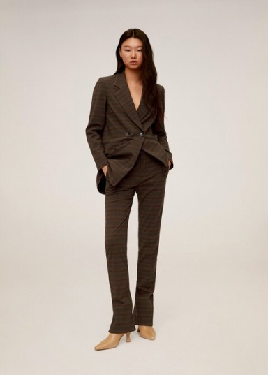 MANGO Check suit blazer in brown REF. 67090611-VICENTE-I-LM
