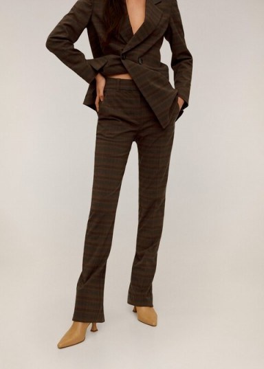 MANGO Check suit pants in brown REF. 67010604-VICENTE-I-LM – checked trousers - flipped