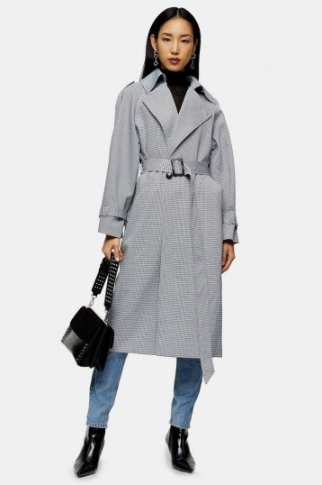 Topshop Check Trench | chic belted coat - flipped