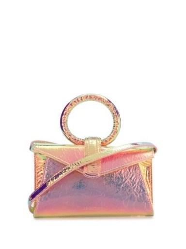COMPLÉT Valery mini clutch in rose-pink ~ small holographic effect bags - flipped