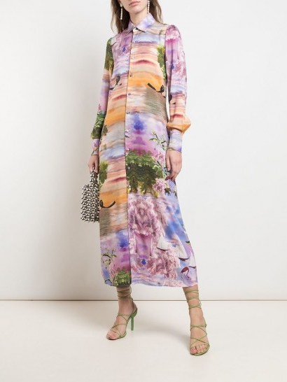 CYNTHIA ROWLEY Reeve maxi shirt dress multicoloued - flipped