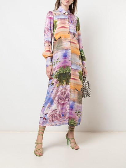 CYNTHIA ROWLEY Reeve maxi shirt dress multicoloued