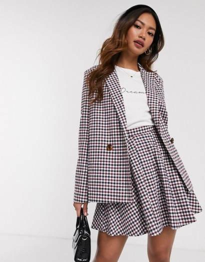 Daisy Street relaxed tailored check co-ord in red / black