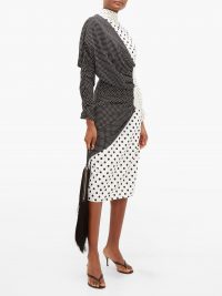 RODARTE Draped polka-dot faille midi dress ~ chic contemporary designs