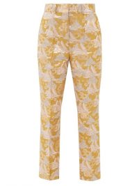 SSŌNE Echo kick-flare brocade trousers in gold ~ luxe pants