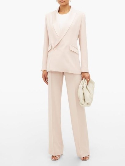 PALLAS X CLAIRE THOMSON-JONVILLE Eden double-breasted light-pink crepe suit jacket - flipped