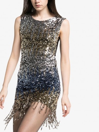 FAITH CONNEXION fringed sequinned mini dress / sparkling party dresses - flipped