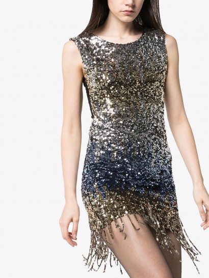 FAITH CONNEXION fringed sequinned mini dress / sparkling party dresses