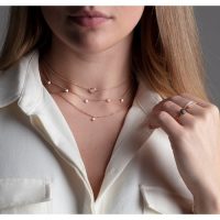 MONICA VINADER Fiji Tiny Button Diamond Necklace 18ct rose gold vermeil on sterling silver – delicate necklaces