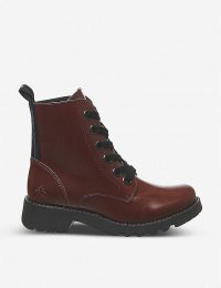 FLY LONDON Ragi leather ankle boots in red