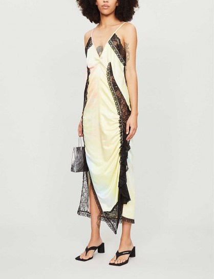 FYODOR GOLAN Lace-embroidered tie-dye crepe dress - flipped