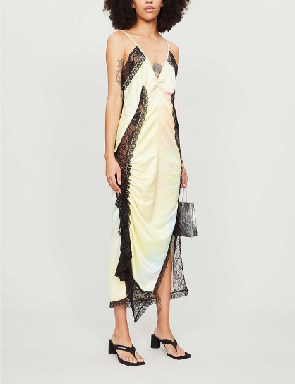 FYODOR GOLAN Lace-embroidered tie-dye crepe dress