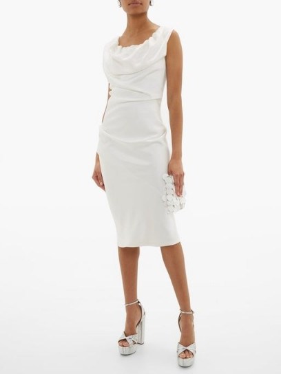 VIVIENNE WESTWOOD Ginnie draped satin dress in white – effortlessly chic clothing - flipped