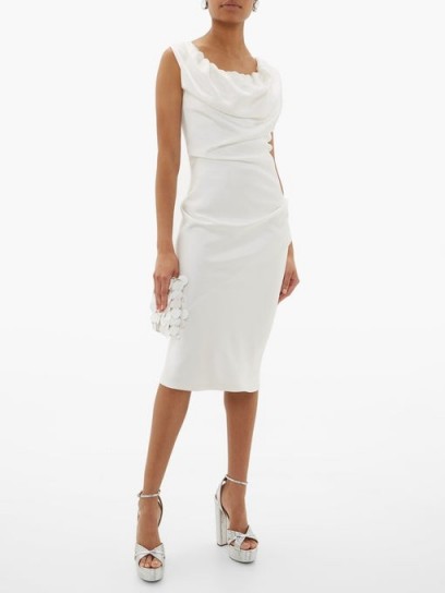 VIVIENNE WESTWOOD Ginnie draped satin dress in white – effortlessly chic clothing