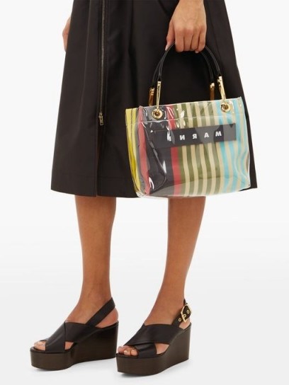 MARNI Glossy Grip mini PVC tote bag ~ small multicoloured handbag - flipped
