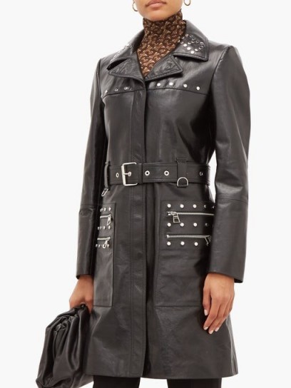BURBERRY Harewood leather trench coat in black ~ luxury designer coats