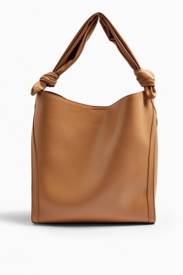 TOPSHOP HELEN Camel Ruched Hobo Bag – large shoulder bags