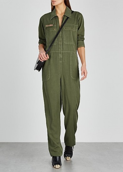 H2OFAGERHOLT Army green Tencel jumpsuit – utilitarian style jumpsuits