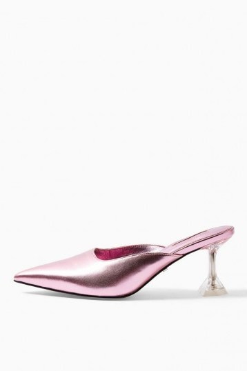 JURY Pink Transparent Mules – clear heels - flipped