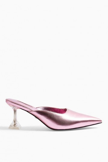 JURY Pink Transparent Mules – clear heels