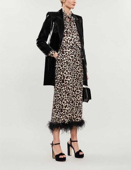 KITRI Apollo leopard-print satin trousers ~ evening glamour ~ glamorous party clothing - flipped