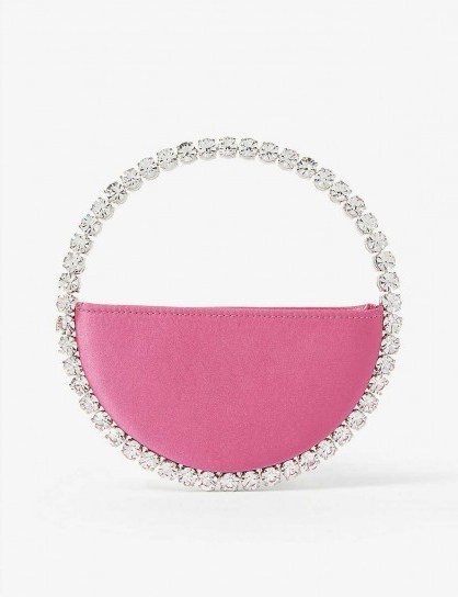 L’ALINGI Eternity satin clutch in pink 663 – luxe crystal bag - flipped