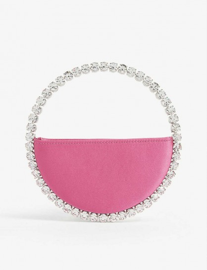 L’ALINGI Eternity satin clutch in pink 663 – luxe crystal bag