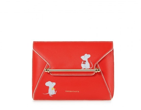 Strathberry ENVELOPE POUCH – CHINESE NEW YEAR LIMITED EDITION IN RED for 2020 - flipped