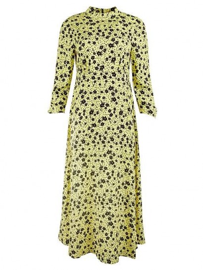 OLIVER BONAS Martha Yellow Floral Print Midi Dress
