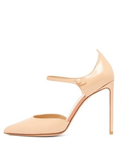 FRANCESCO RUSSO Mary-Jane pink-leather stiletto pumps - flipped