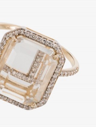 Mateo 14K Yellow Gold Crystal Frame L Initial Diamond Ring – love luxury jewellery - flipped