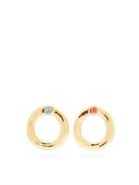 SONIA BOYAJIAN Medussa crystal & gold-plated hoop earrings ~ large chunky hoopps