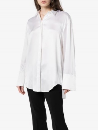Michael Lo Sordo Button-Down Silk Shirt White – simple luxury – effortless style