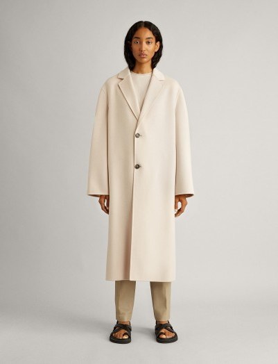 JOSEPH Newman Double Face Cashmere Coat in Rosewater / relaxed fit overcoats / luxury coats - flipped