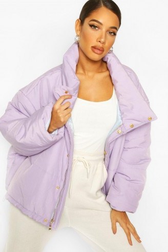 boohoo Lilac Oversized Puffer Jacket - flipped
