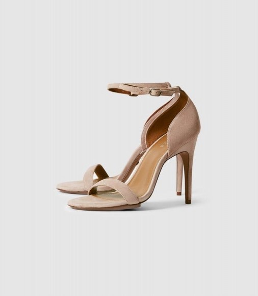 Reiss PAULA SUEDE STRAPPY SANDALS TAUPE / ankle strap high heels - flipped