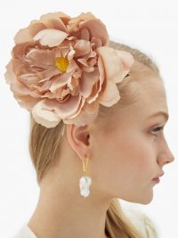 PHILIPPA CRADDOCK Peony hair clip in beige | large floral hair accessory