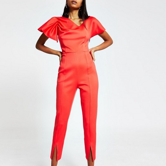 RIVER ISLAND Red sleeveless tapered leg jumpsuit